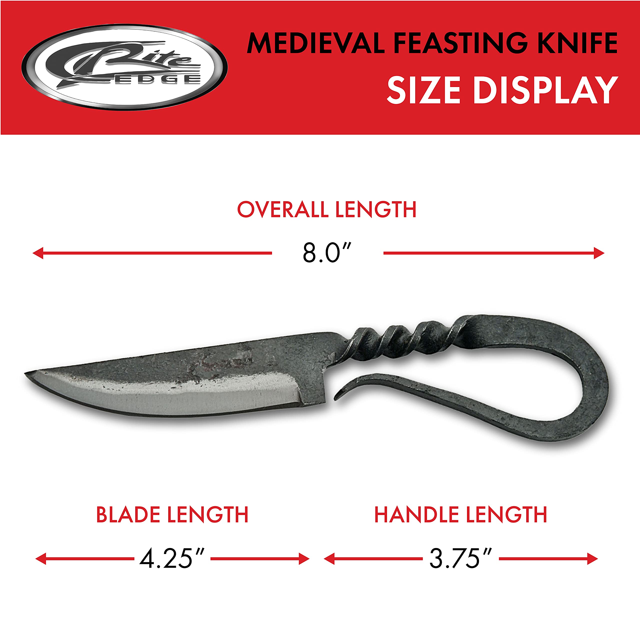 Szco Supplies Medieval Twist Feasting Knife - Authentic Handcrafted Renaissance Cutlery for LARP, Cosplay & Historical Reenactments | Perfect for Medieval Banquets, Themed Weddings & Viking Feasts