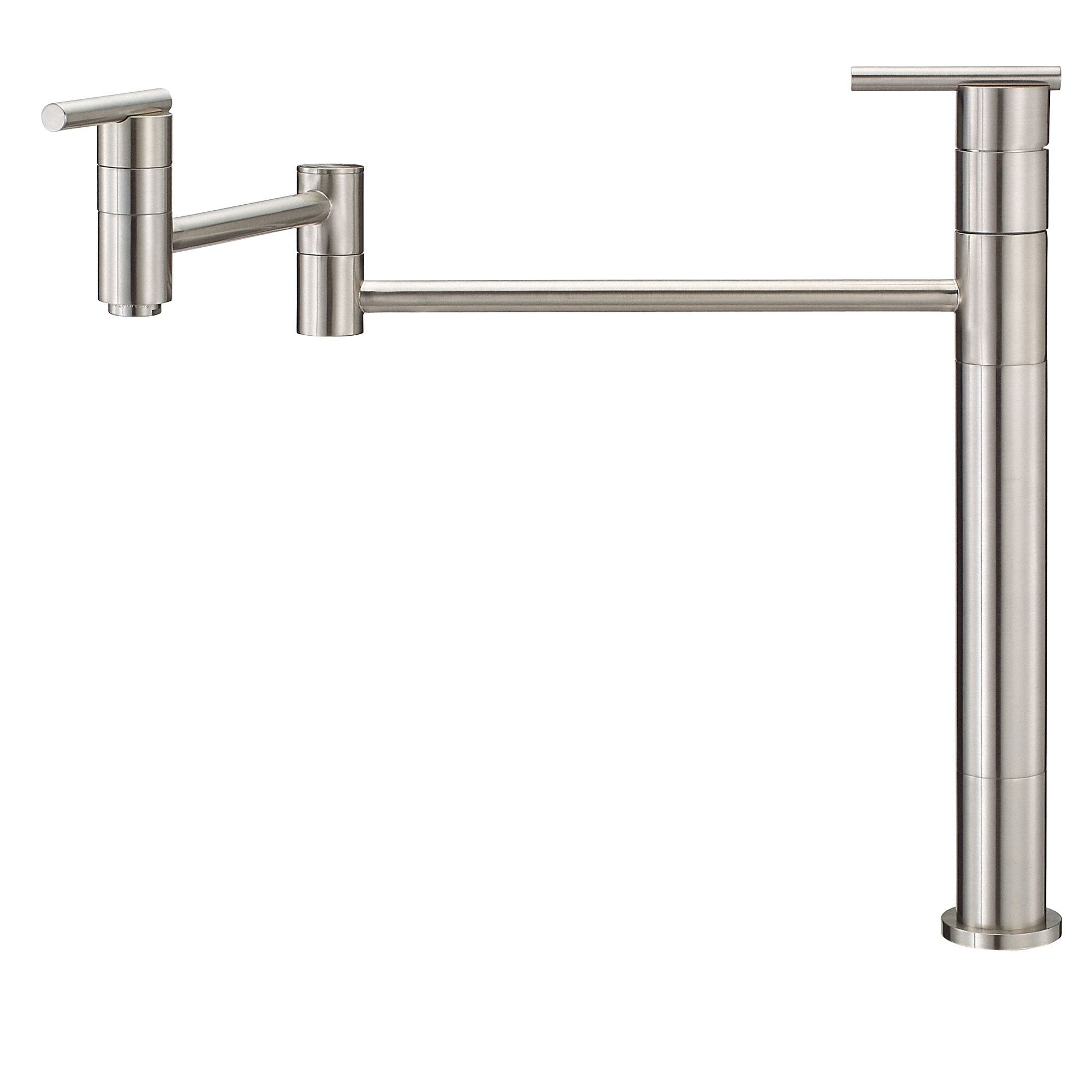 Danze Parma Modern Deck Mount Pot Filler Faucet - Stainless Steel Finish for Kitchen Sink, Stove & Cooking Area - Perfect for Filling Pots, Pans & Large Containers