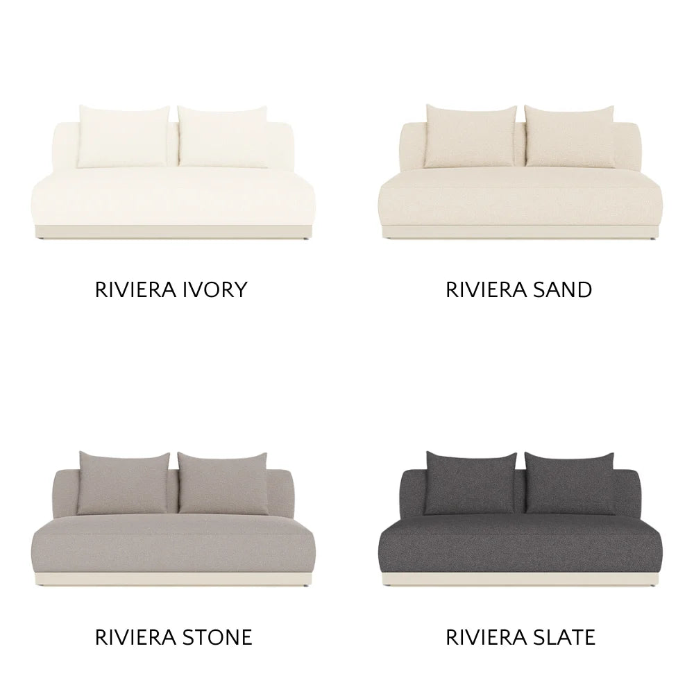 Amalfi 2-Seat Armless Outdoor Sectional Sofa - Waterproof Patio Furniture for Backyard, Poolside & Garden Relaxation