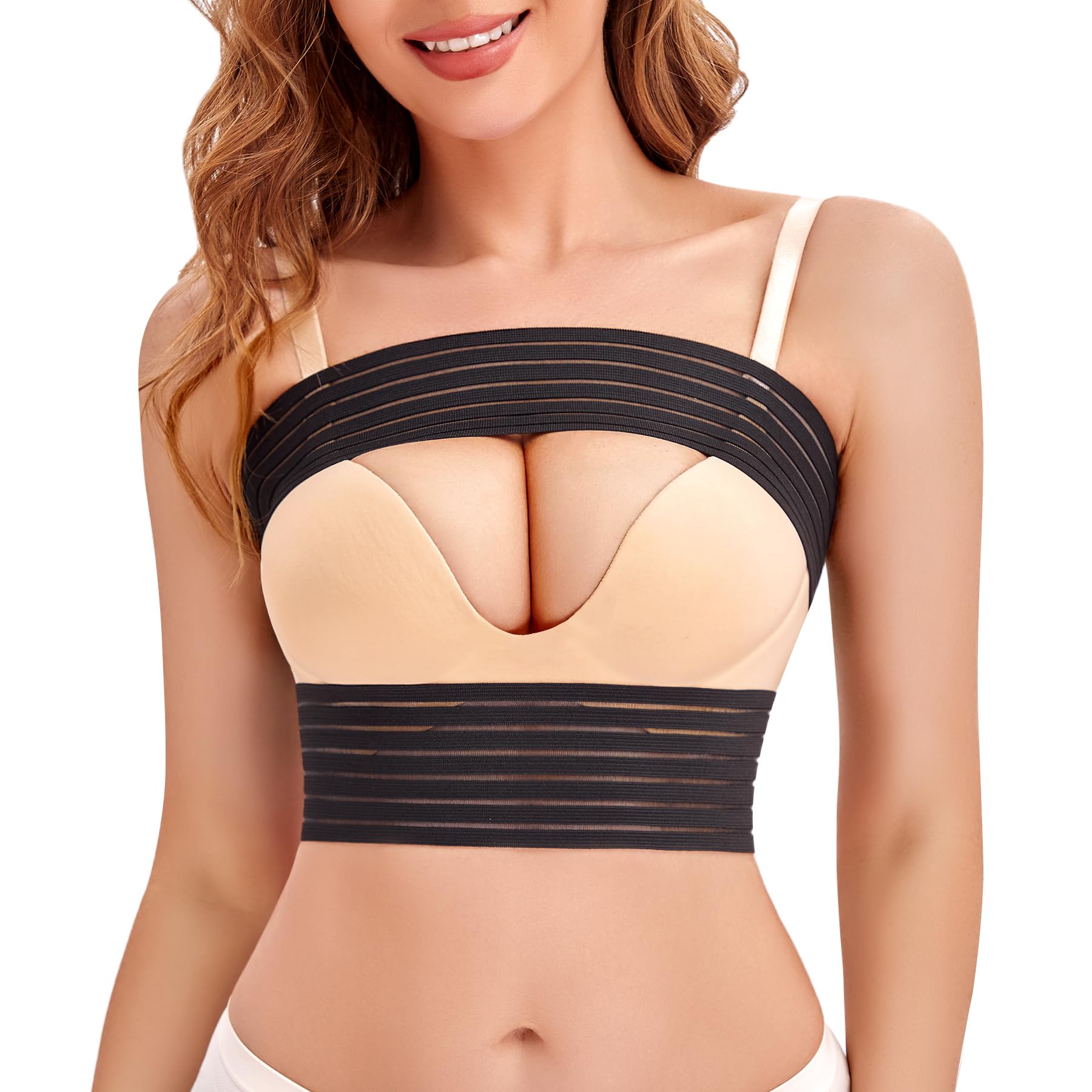 SCARBORO Post-Surgery Breast Support Band for Women – Implant Stabilizer & Compression Strap for Breast Augmentation/Reduction – Medical Chest Support for Large Breasts & Exercise – Perfect for Recovery, Workouts & Daily Comfort