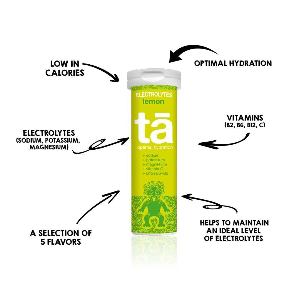 TA Electrolytes Hydration Tablets - Strawberry Kiwi Flavor | Rapid Rehydration for Athletes, Workouts & Outdoor Activities