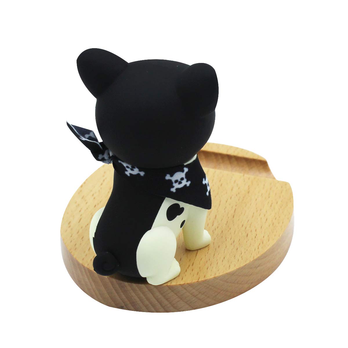 Wooden Dog Phone Stand - Cute Animal Cell Phone Holder for Desk, Smartphone & Mobile Device Organizer - Perfect for Home Office, Bedside, or Gift