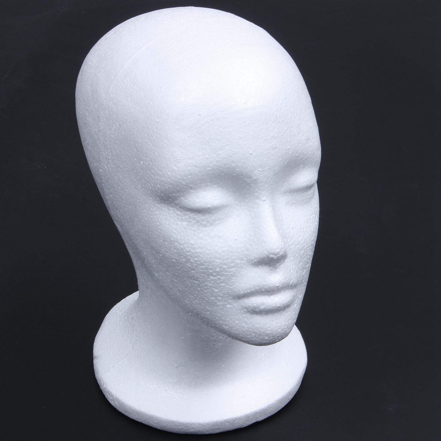 Jayzee White Female Foam Mannequin Head for Wig & Hat Display - Perfect for Salon, Beauty School, and Retail Store Displays