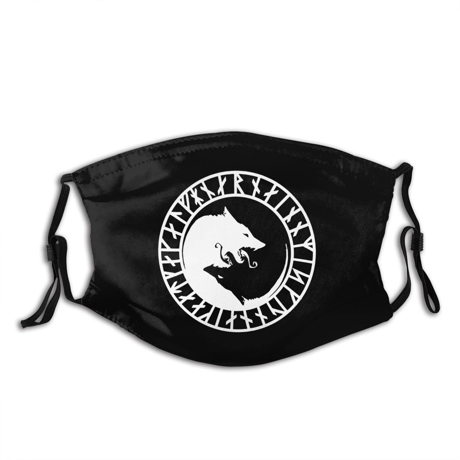 Viking Wolf Balaclava - Norse Runes Reusable Mask for Outdoor & Motorcycle