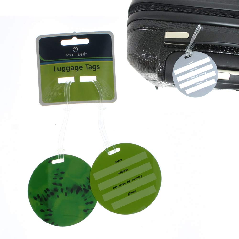 4-Piece Travel Luggage Tag Set - Durable Plastic Suitcase & Backpack ID Labels with Unique Designs - Perfect Gift for Frequent Flyers, Business Travelers & Vacationers