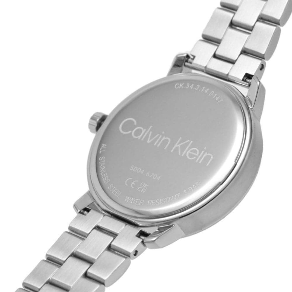 Calvin Klein Women's Chronograph Watch with Pink Dial & Silver Stainless Steel Strap - Model 25200176 | Perfect for Office, Party & Everyday Wear