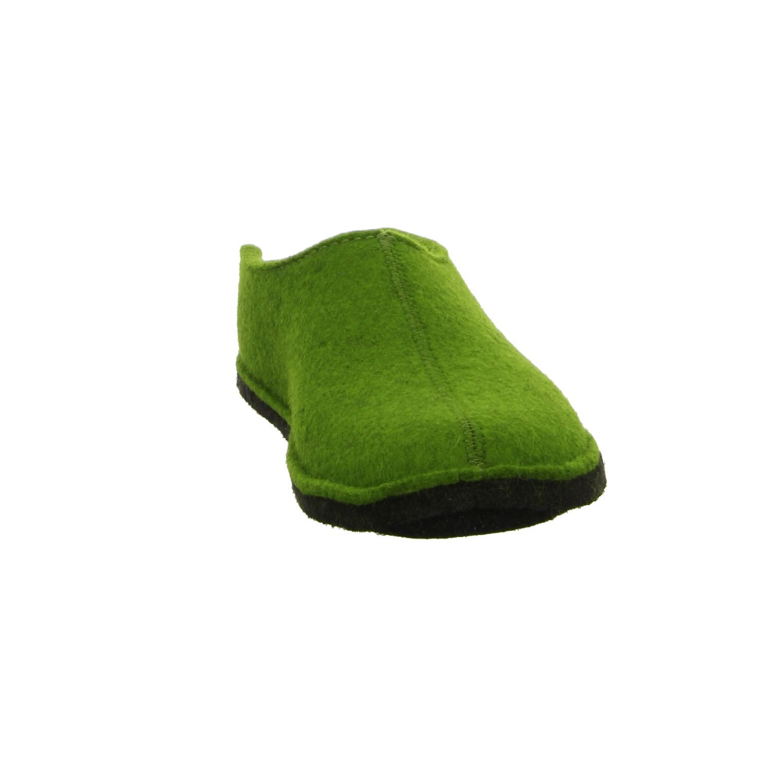 HAFLINGER® Wool Felt Slippers for Women - Flair Smily Design in Grass-Green | Size 36 | Cozy Indoor & Outdoor House Shoes for Relaxation and Comfort