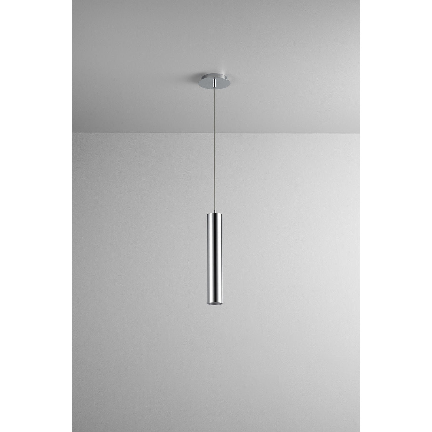 Oxygen Idol 3 635 14 Pendant Light with Metal Housing - 3000K Warm White, Modern Polished Chrome Finish | Perfect for Kitchen Island, Dining Room, and Contemporary Home Lighting