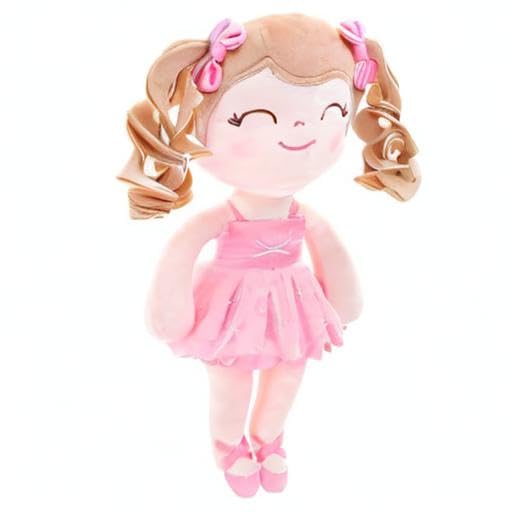 Soft Pink Baby Doll with Curly Hair - 33CM Plush Ballet Toy for Girls | Perfect Gift & Playtime