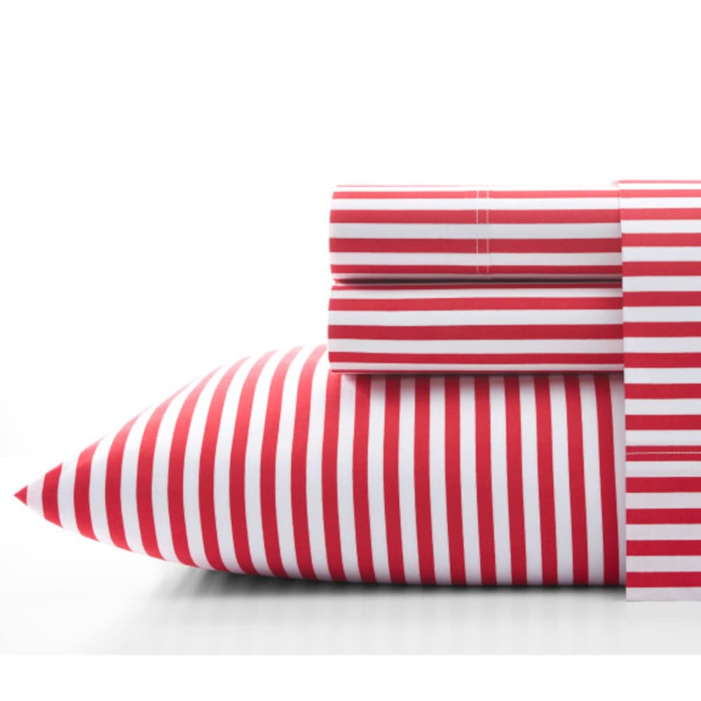 Marimekko Cotton Percale Full Sheet Set - Crisp & Cool Bedding for Comfortable Sleep - AJO Red Home Decor - Perfect for Master Bedrooms & Guest Rooms