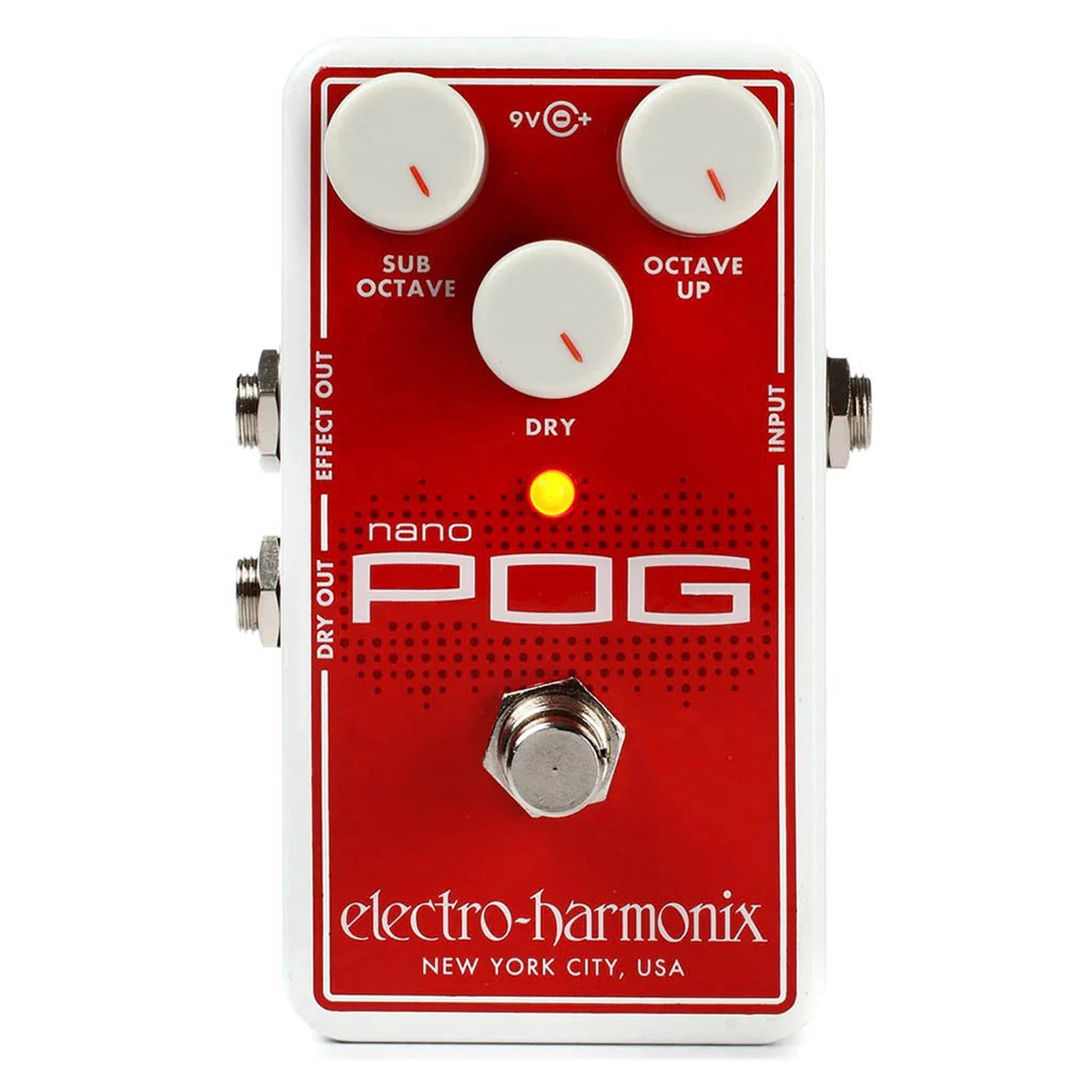 Electro Harmonix Nano Pog Polyphonic Octave Guitar Effects Pedal - Premium Octave Shifter for Guitar & Bass - Perfect for Live Performances, Studio Recording & Effects Pedal Boards