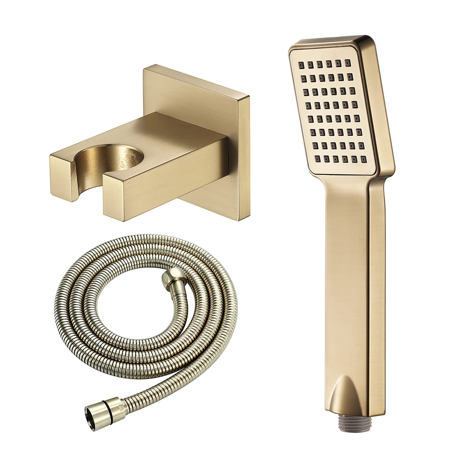 JYCCH Brushed Gold Handheld Shower Head Set - High Pressure ABS Showerhead with 1.5M Hose & Universal Bracket - Perfect for Bathroom, Spa, and Pet Washing