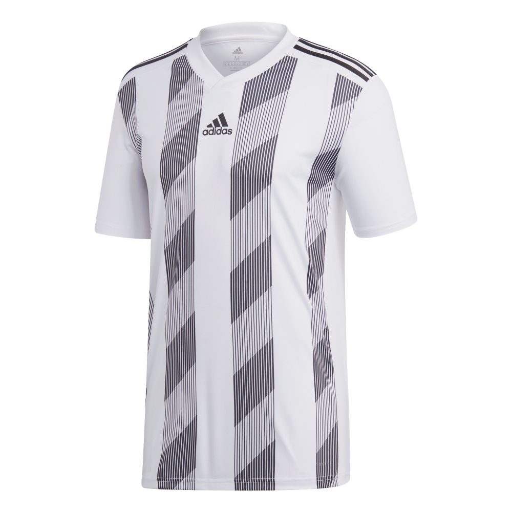 Adidas Men's Striped 19 Soccer Jersey - White/Black - Breathable Performance Shirt for Training & Match Play