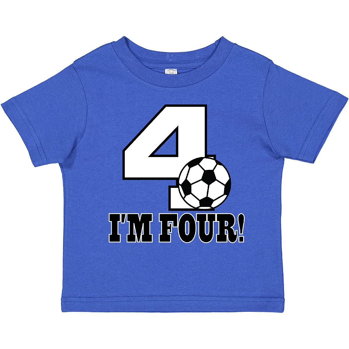 Inktastic 4th Birthday Soccer T-Shirt for 4 Year Old Boys & Girls - Fun Toddler Birthday Outfit for Soccer Parties & Celebrations