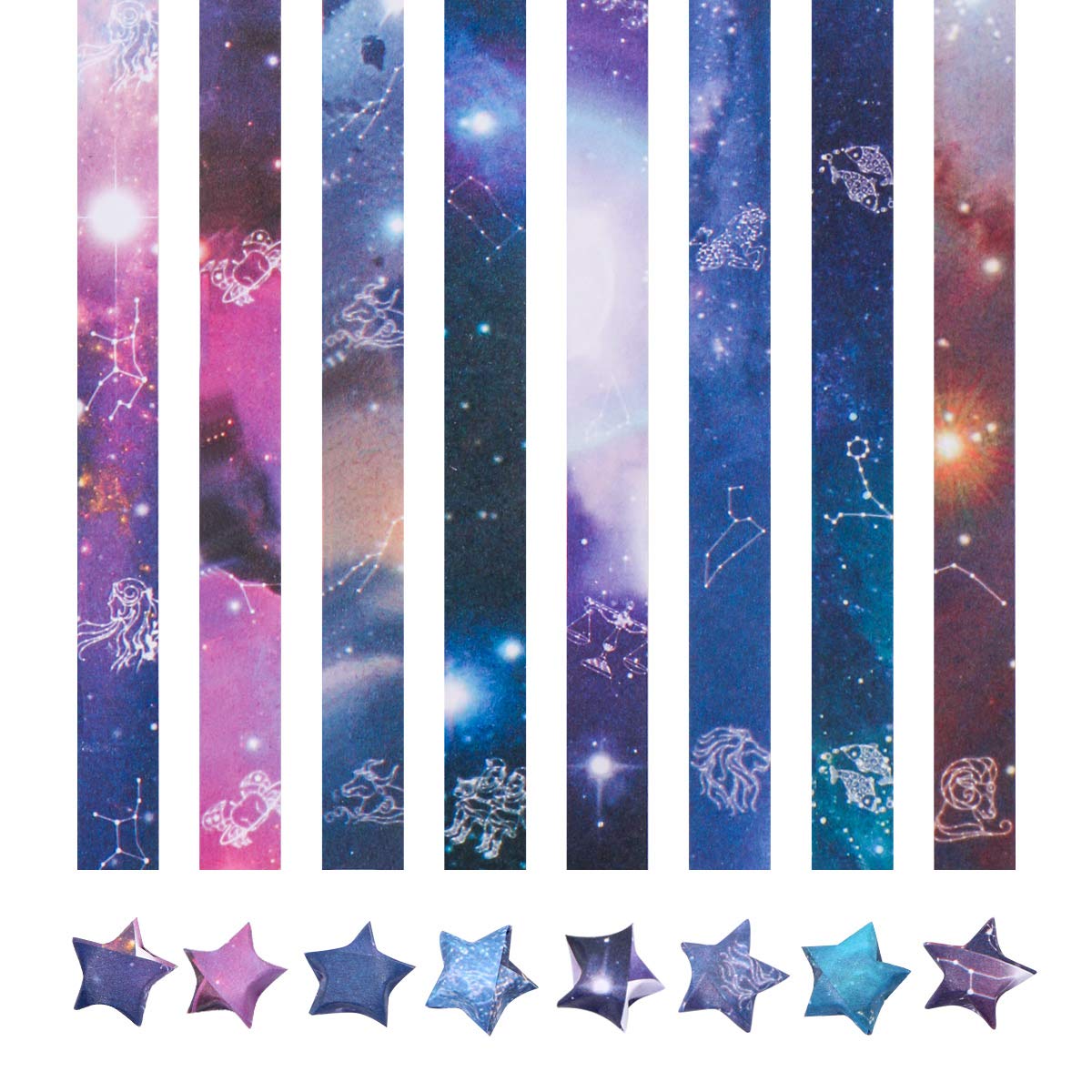 540 Sheets Origami Star Paper Strips - DIY Constellation Crafts, Lucky Star Folding Paper for Handmade Arts, Home Decor & Party Favors | Perfect for Scrapbooking, Gift Wrapping & Relaxation Therapy