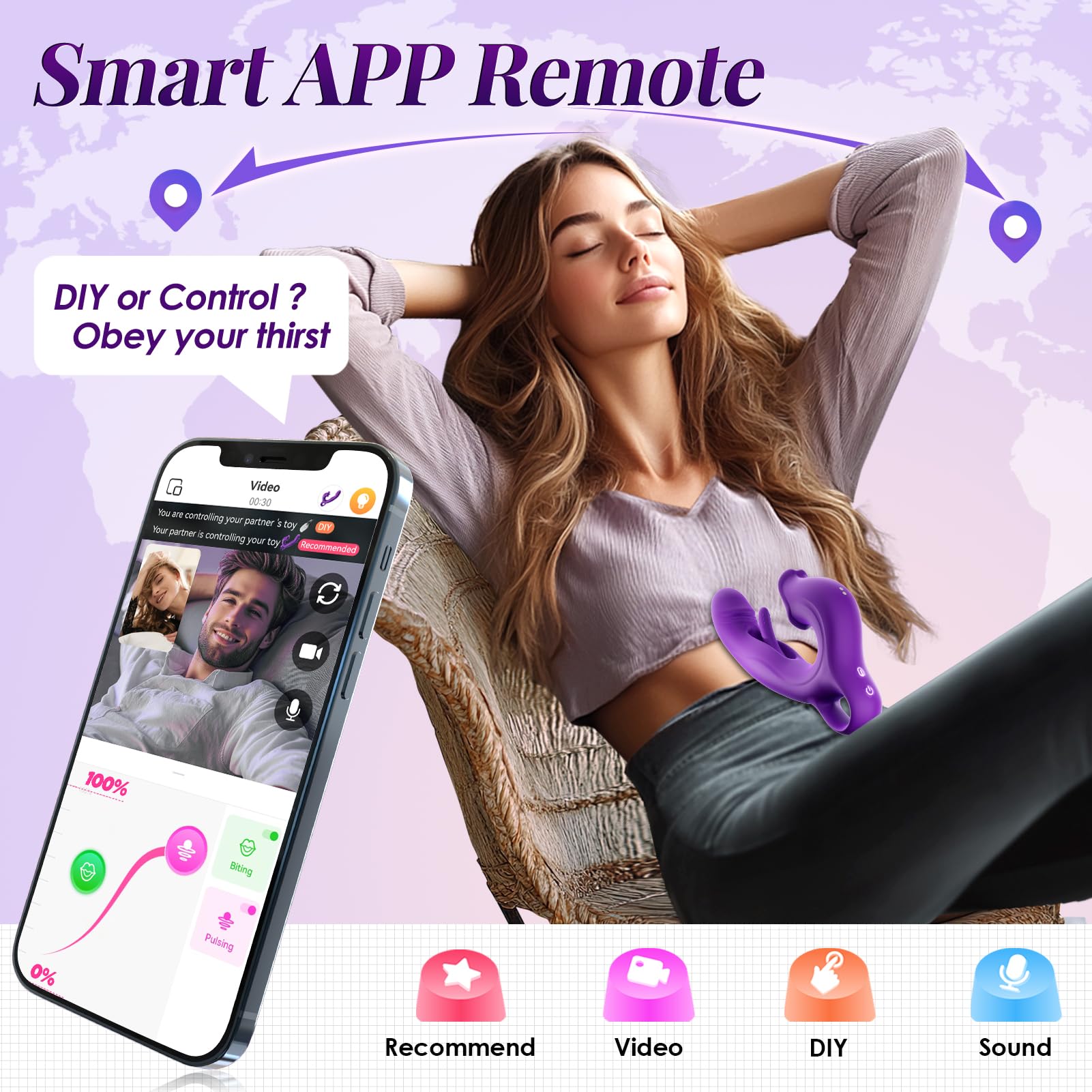 Realistic Thrusting Vibrator Sex Toy for Women - 7 Powerful Modes (Flapping, Vibrating, Licking) G-Spot Stimulator with Rose Suction & Tongue Action - Perfect for Solo Play & Couples Intimacy