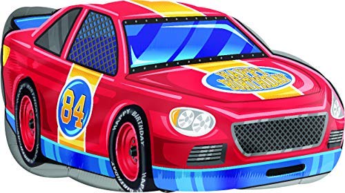 30 Inch Race Car Happy Birthday Foil Balloon - Large Decorative Party Balloon for Kids Birthday, Baby Shower, Car Themed Events & Decorations
