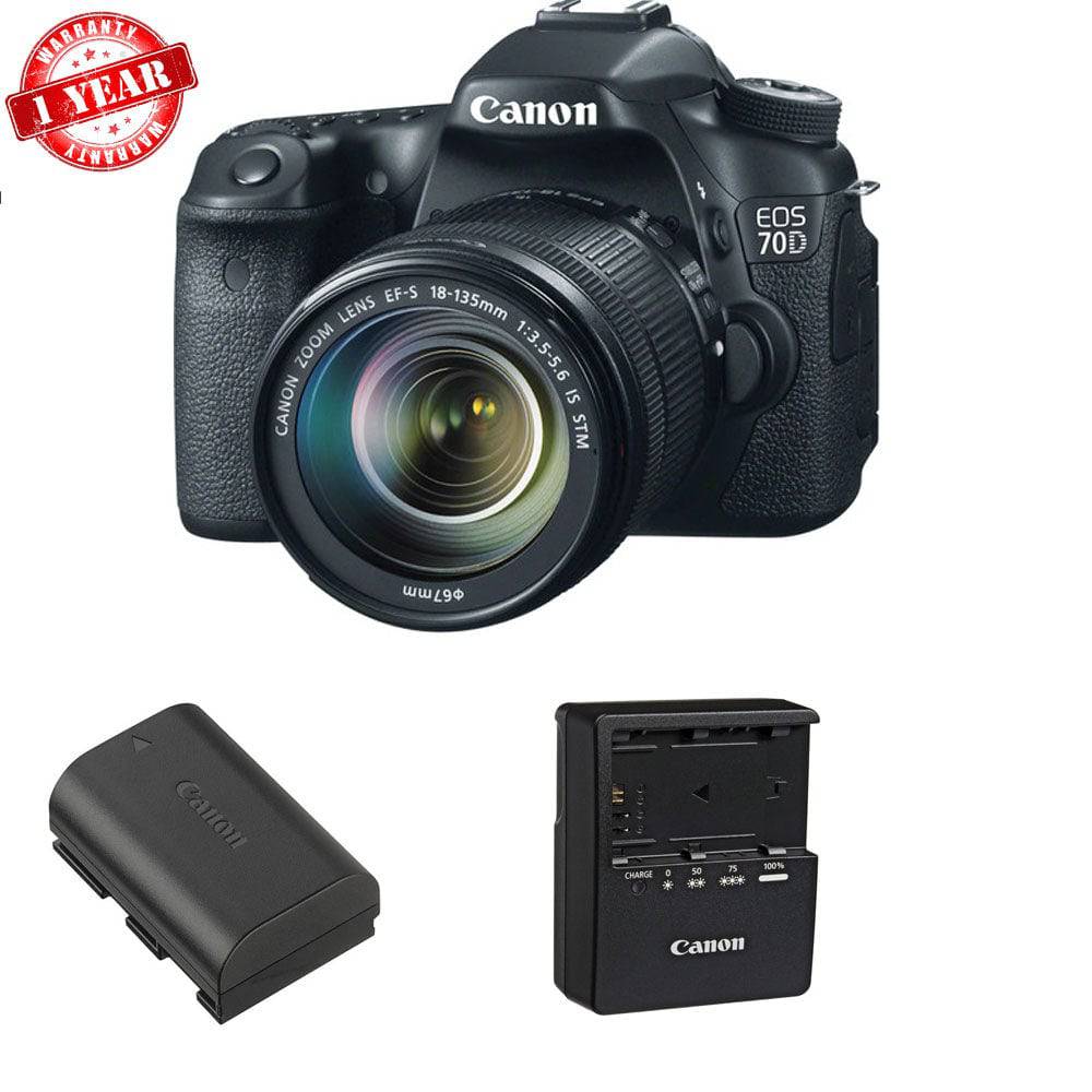 Canon EOS 70D/80D DSLR Camera with 18-135mm f/3.5-5.6 STM Lens - Professional Photography for Travel, Sports & Portraits - USA Version