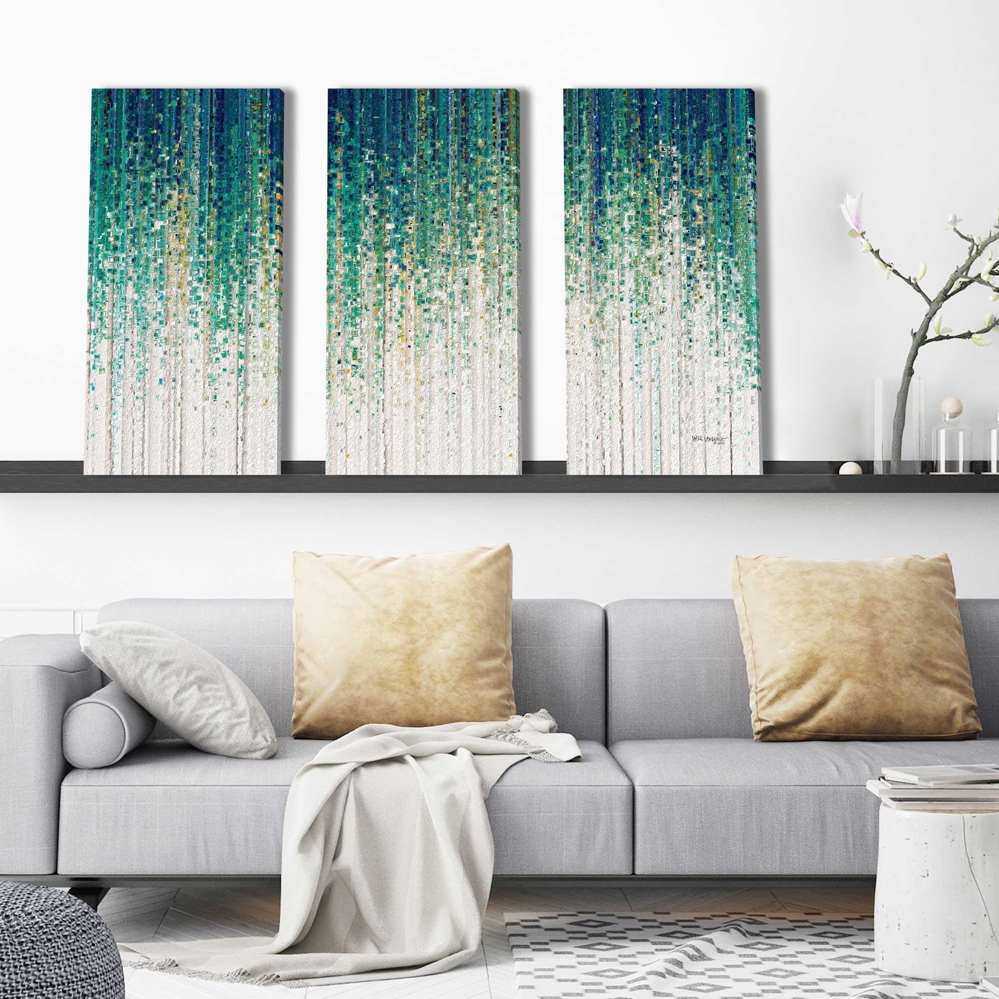 1 Timothy 1:14 Abundant Grace Christian Wall Art - 3 Piece Canvas Set for Home Decor, Church & Office - Inspirational Bible Verse Painting Set