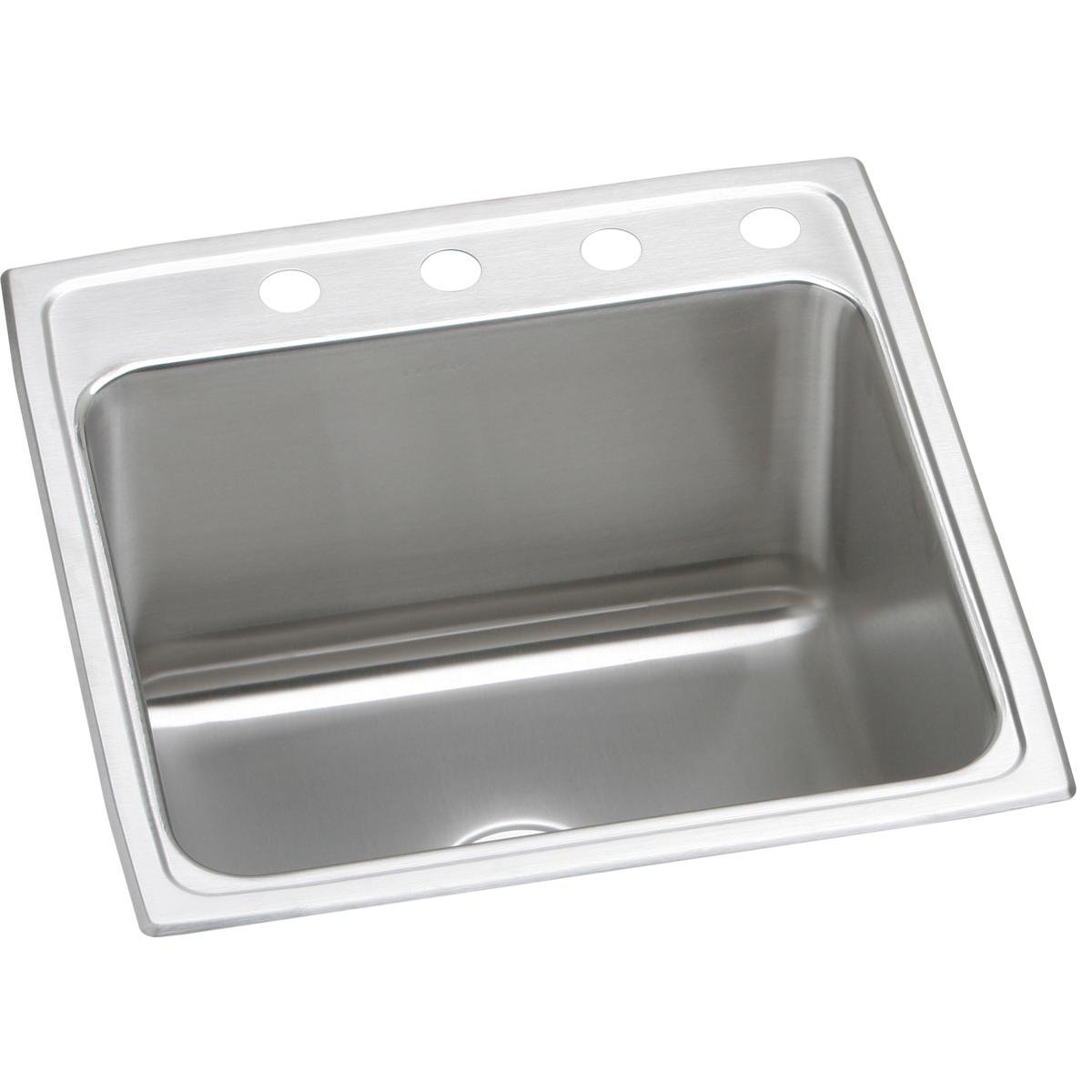 Elkay Lustertone Classic 22x22x12 1/8 Inch Stainless Steel Single Bowl Drop-In Kitchen Sink - Durable & Stylish for Modern Homes, Perfect for Food Prep & Dishwashing