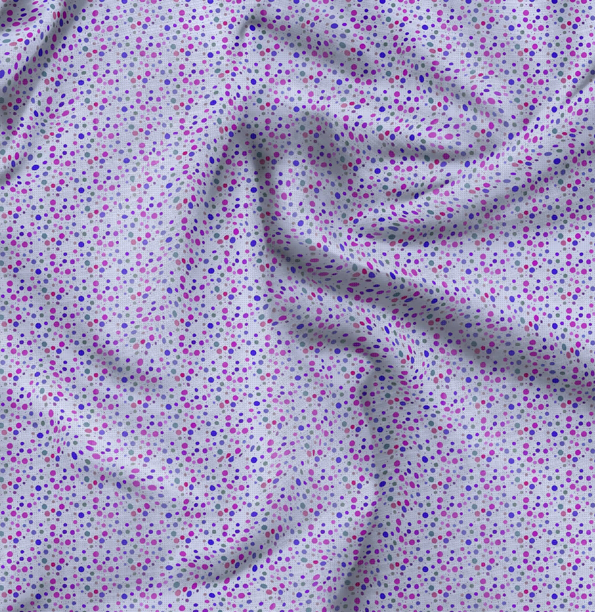 Soimoi Moss Georgette Blue Polka Dot Fabric by The Yard - 42 Inch Wide Printed Fabric for Dresses, Blouses & DIY Crafts - Lightweight Flowy Material for Fashion Sewing & Home Decor Projects