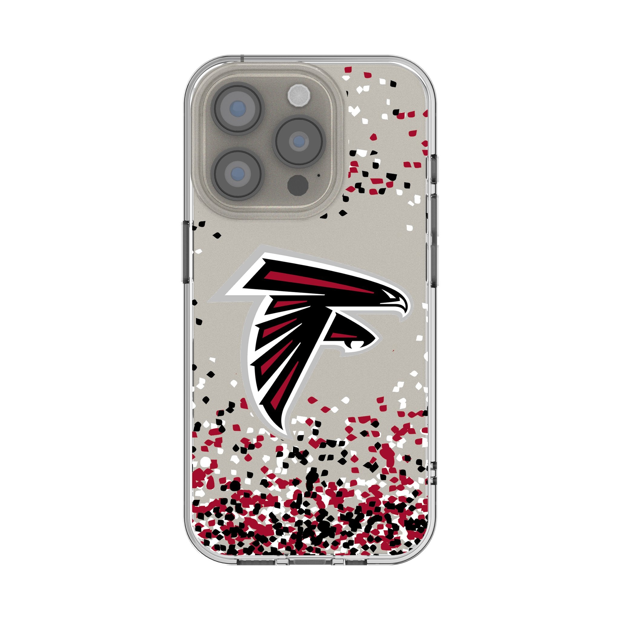 Atlanta Falcons Confetti Clear Phone Case for Apple iPhone 14 13 12 11 Pro Max XR XS - Durable Protective Cover for Falcons Fans - Perfect for Game Day & Everyday Use