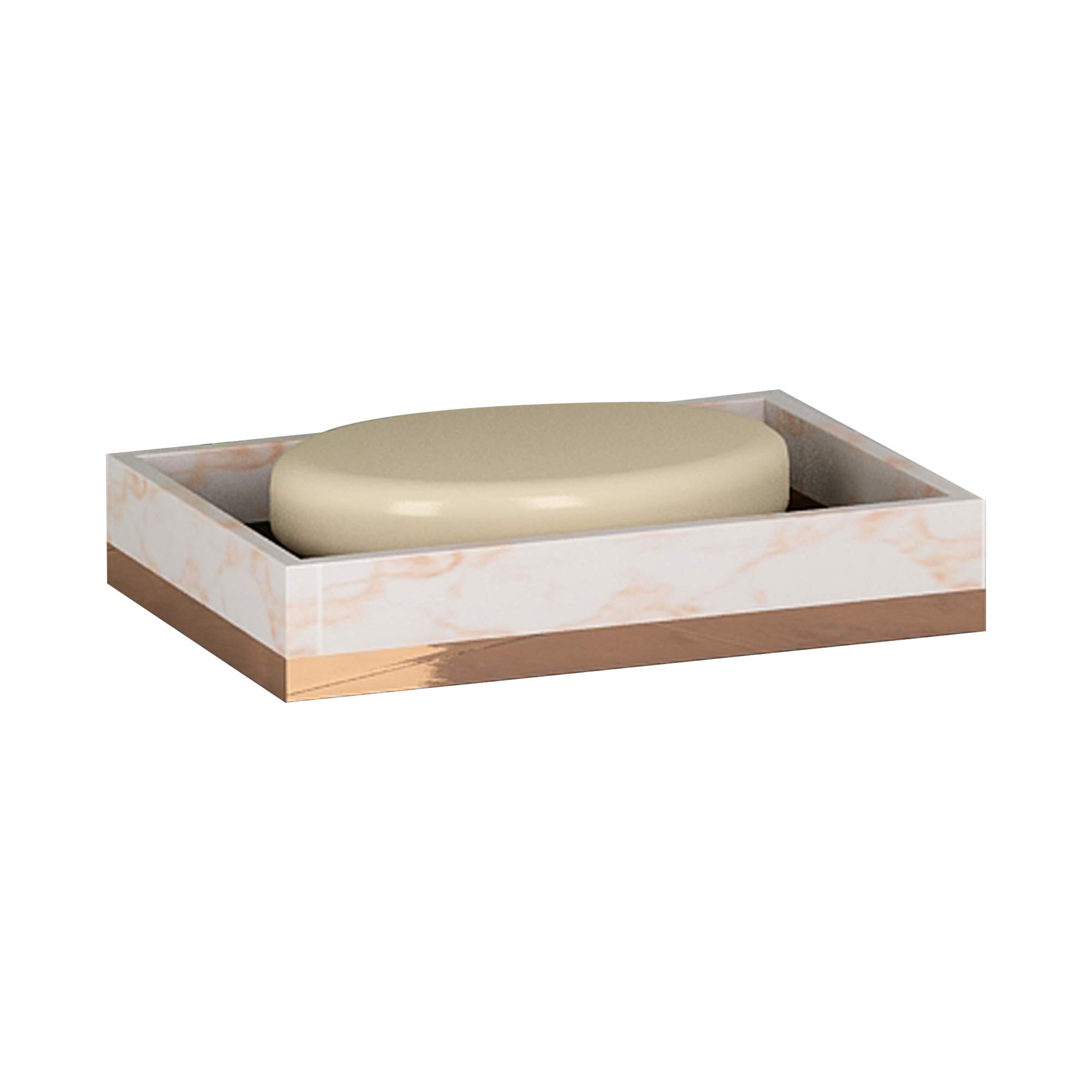 Nu-Steel MST3CH Misty Copper Soap Dish - Elegant Resin & Metal Bathroom Accessory for Home Decor | Perfect for Showers, Sinks & Vanity Organizers