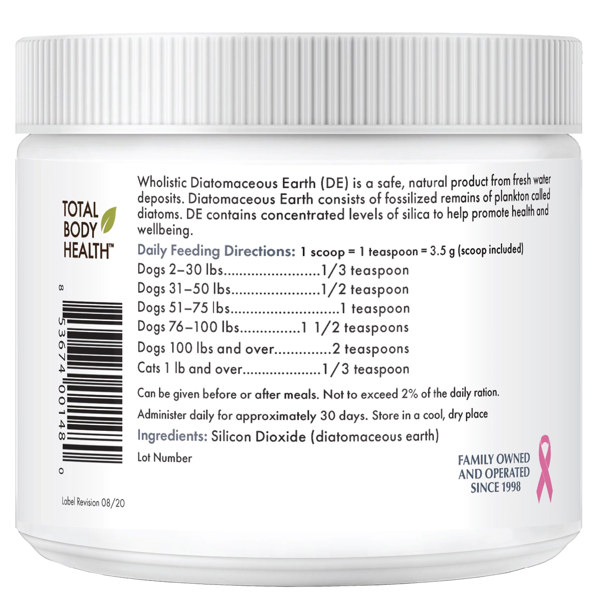 Wholistic Pet Organics Food Grade Diatomaceous Earth Powder for Dogs & Cats - Natural Flea & Tick Control, Worm Treatment, Skin Care - Safe for Pets & Home Use in Gardens, Bedding & Carpets