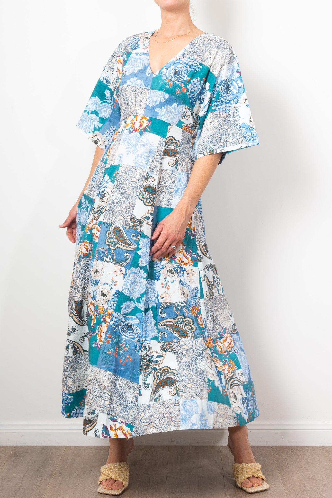 Kinney Ellis Patchwork Dress - Stylish Boho Floral Print Maxi Dress for Women | Perfect for Summer Vacations, Beach Parties & Casual Outings