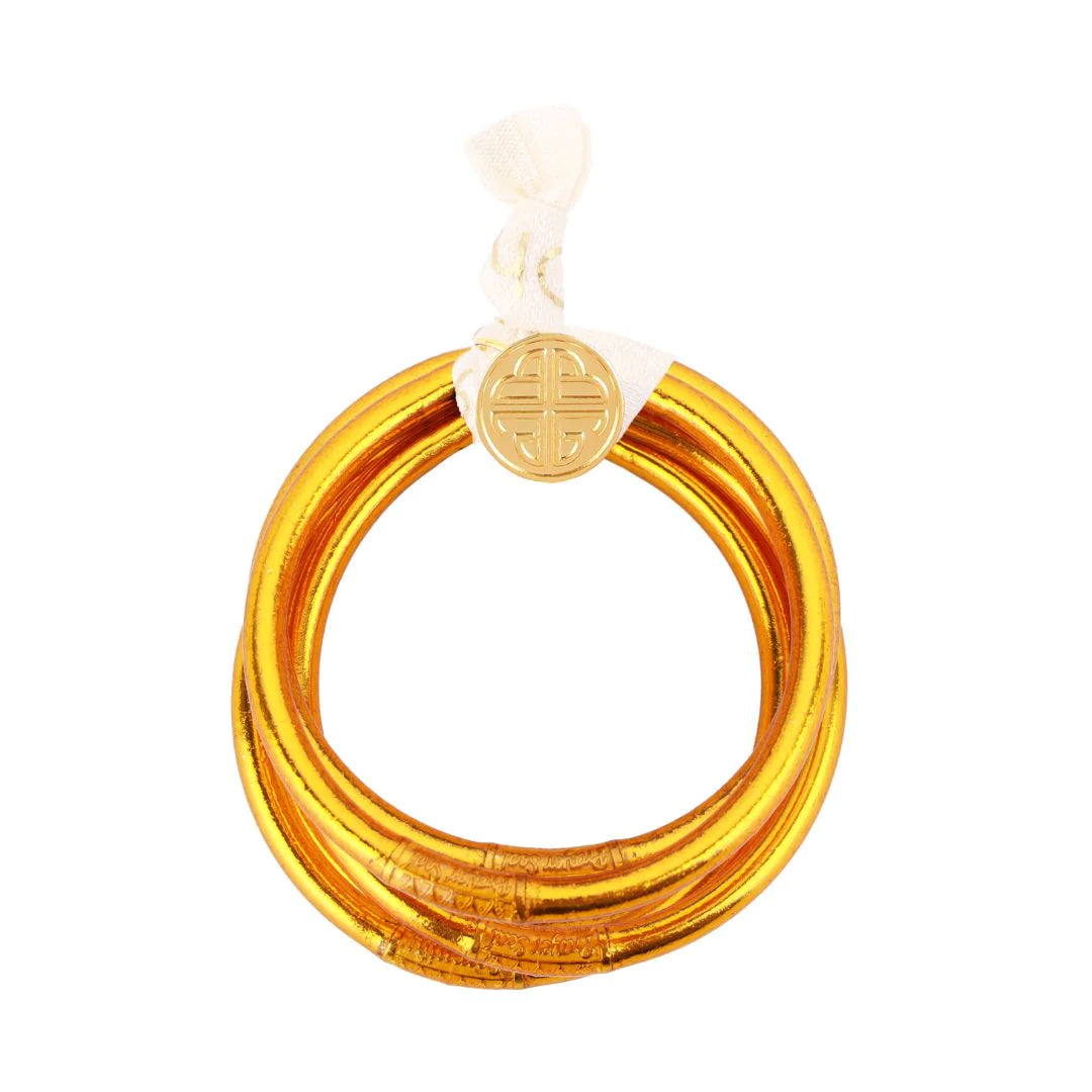 BuDhaGirl All Weather Bangles Set of 6 - Waterproof & Stylish Stackable Bracelets for Women - Perfect for Yoga, Travel, and Everyday Wear