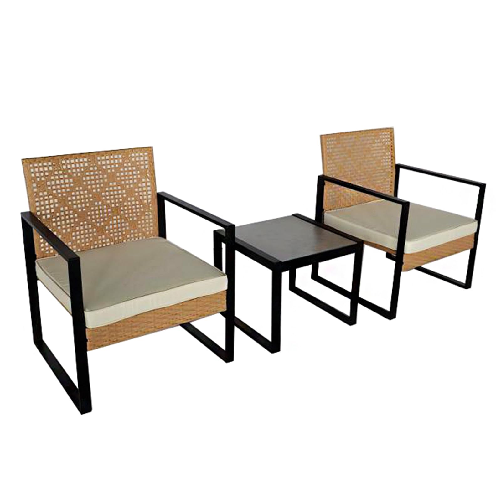3-Piece Outdoor Wicker Bistro Set - Patio Dining Furniture for Garden, Balcony & Backyard - All-Weather Rattan Table and Chairs for Coffee, Tea & Relaxing Outdoors