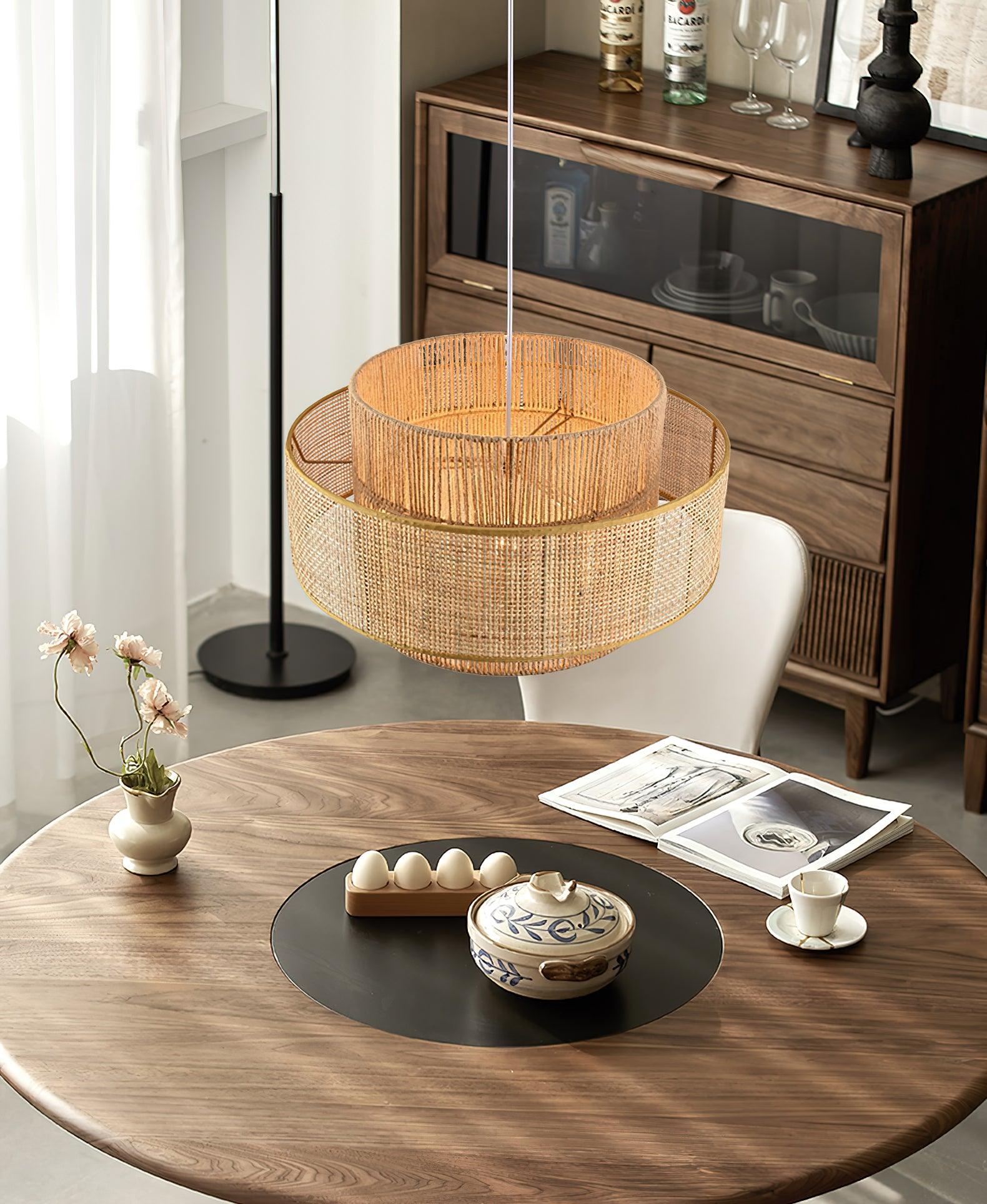 Modern Concentric Pendant Light Fixture - Sleek Minimalist Design for Kitchen Island, Dining Room & Bedroom Lighting - Dimmable LED Hanging Lamp for Home Decor