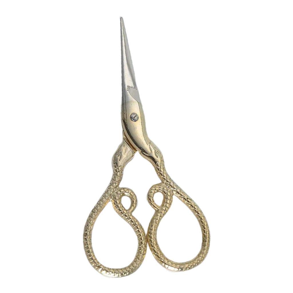 Premium Stainless Steel Embroidery Scissors with Golden Handle - Perfect for Sewing, Quilting, and Crafting Projects