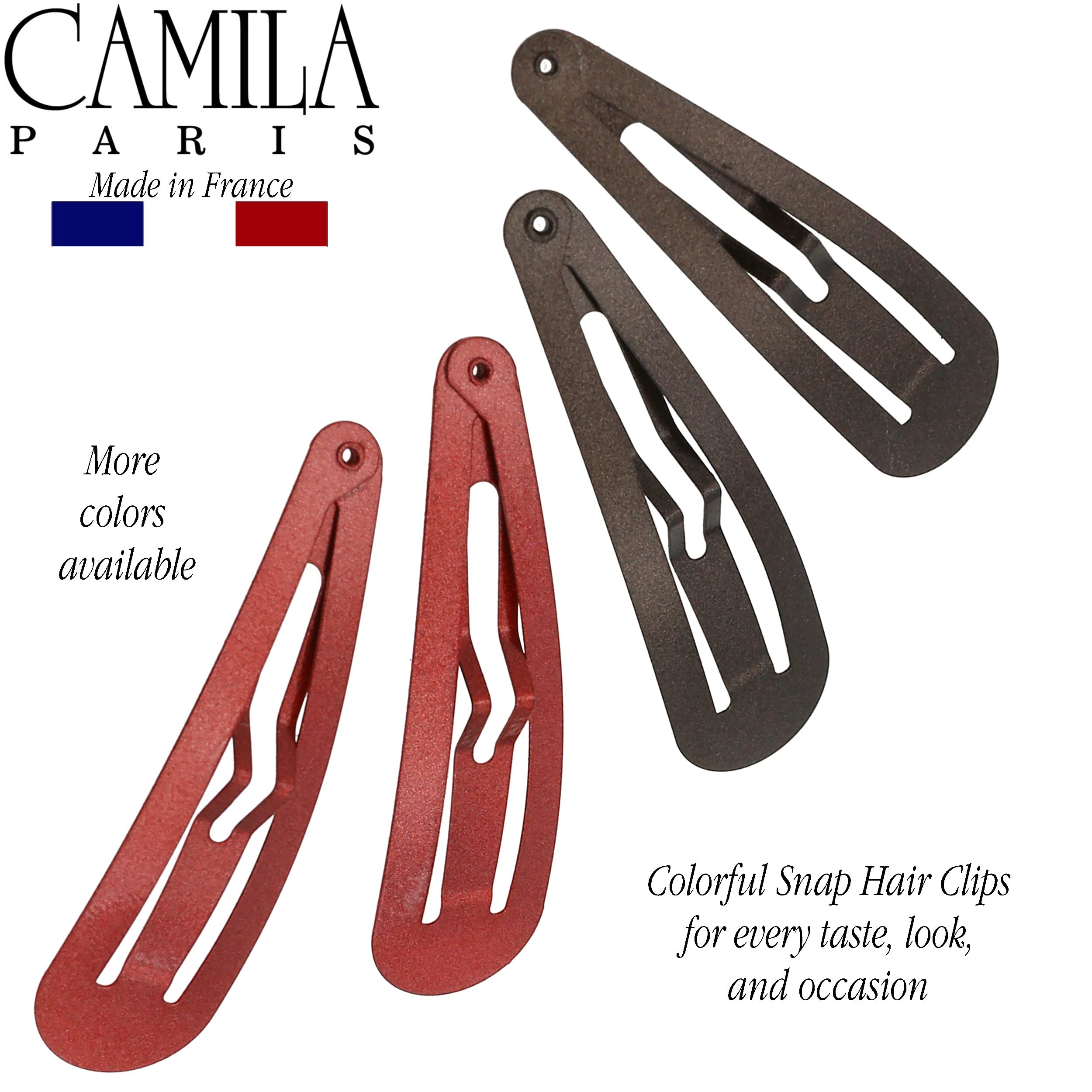 Camila Paris CP1330F French Hair Barrettes Clips for Women - Strong Hold No Slip Metal Snap Hair Slides | Elegant Hair Accessories for Styling, Work & Special Occasions | Made in France