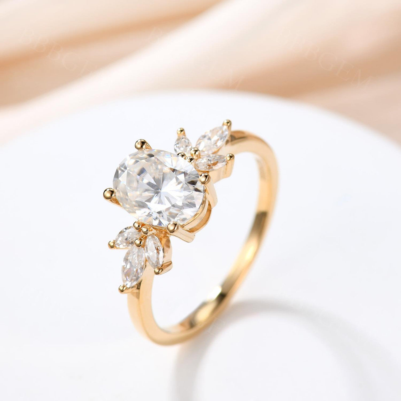 14K Rose Gold Oval Moissanite Engagement Ring - Wedding, Promise & Anniversary Jewelry for Women | Perfect for Proposals, Bridal Sets & Special Occasions