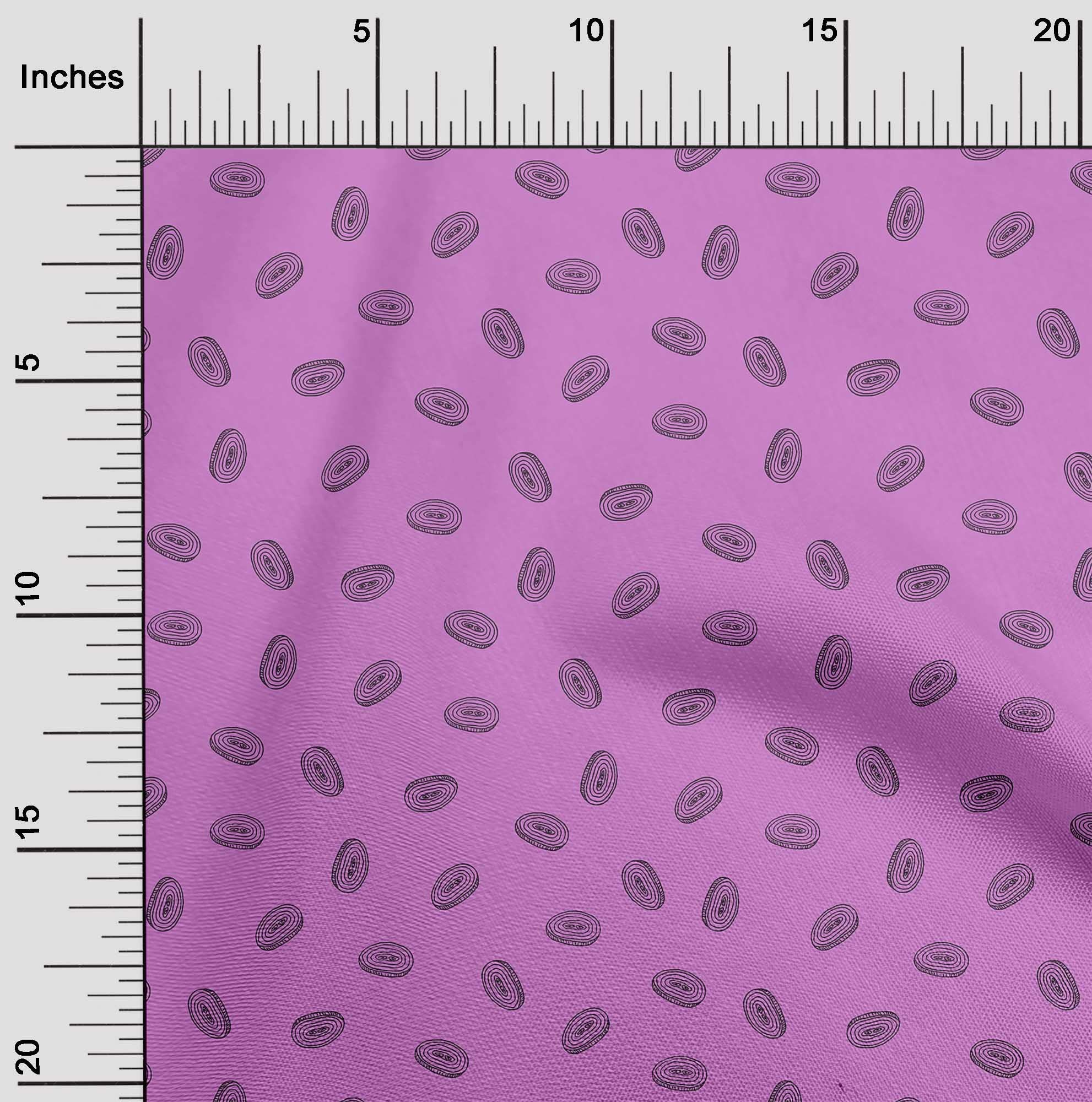 oneOone Rayon Pink Onion Print Fabric - 56 Inch Wide Sewing Material by The Yard for DIY Clothing, Dresses & Home Decor Projects