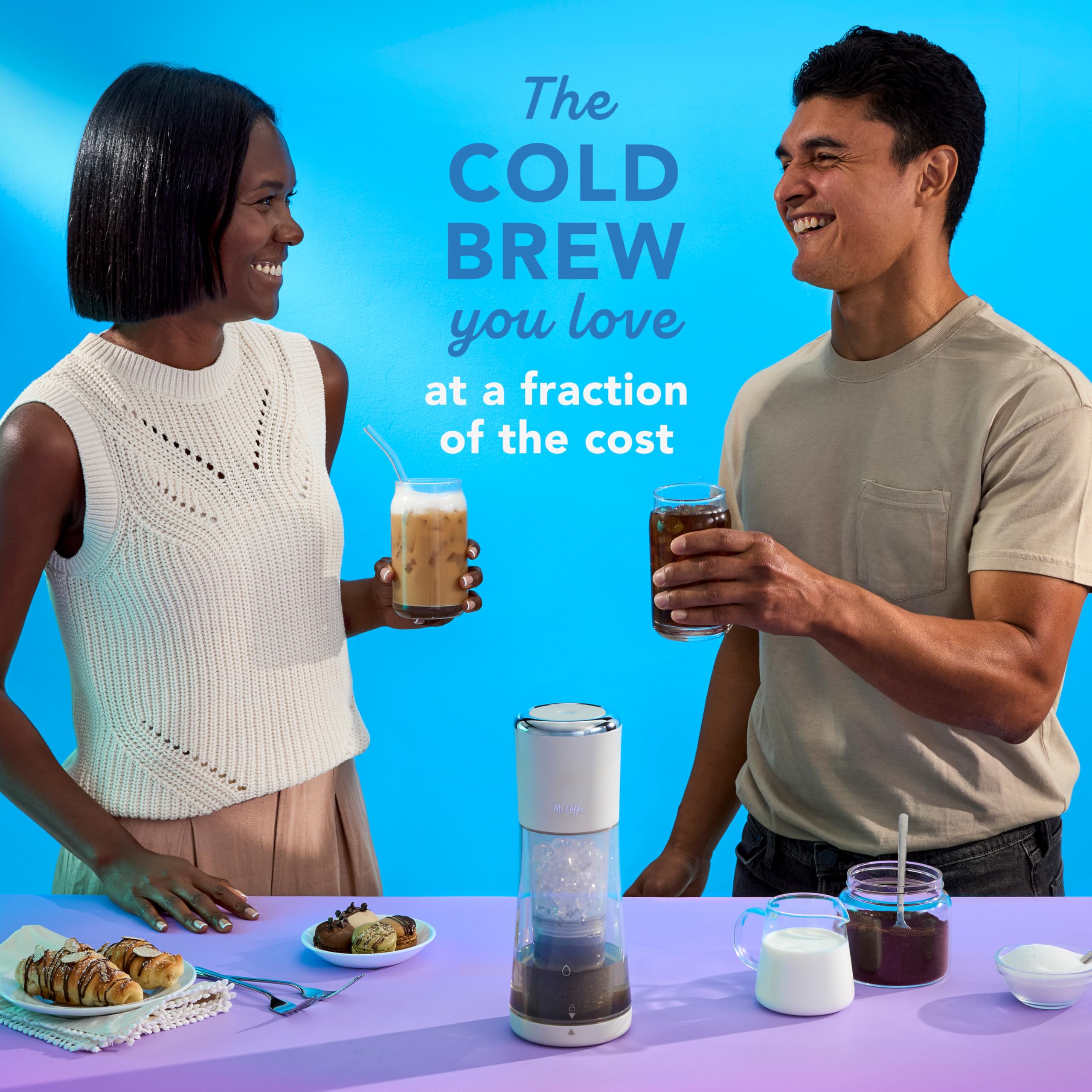 Mr. Coffee® Express Cold Brew Coffee Maker - 10-Minute Fast Brewing Iced Coffee Machine with Oat Milk Compatibility | Perfect for Home, Office & Outdoor Use
