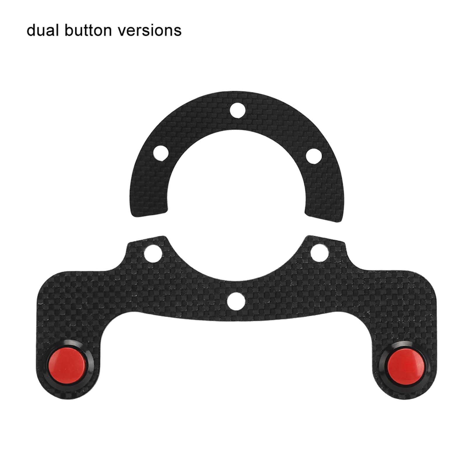 Acouto Carbon Fiber Steering Wheel Horn Button Kit - Dual Buttons for 6 Bolt Racing Wheels (MOMO, OMP, Nardi, Sparco Compatible) - Perfect for Track Racing & Drifting