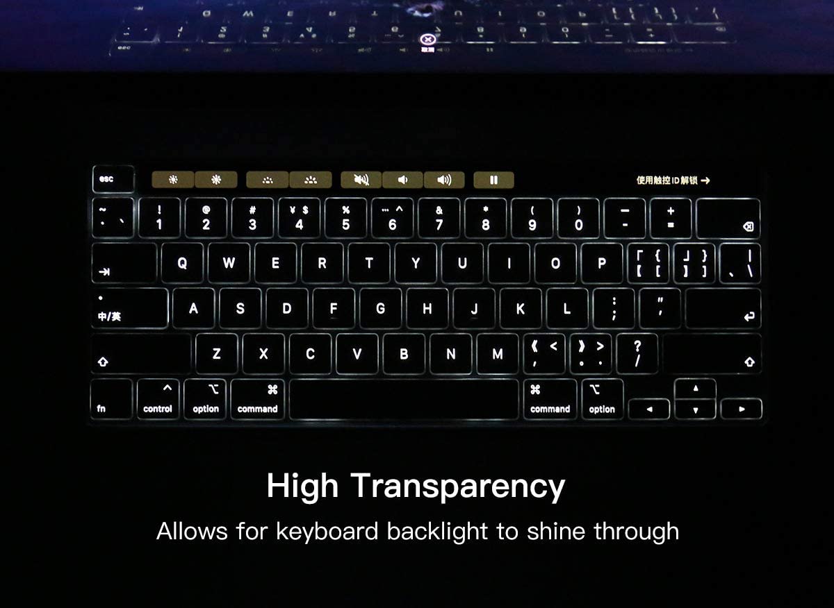 Ultra Thin Keyboard Cover & Trackpad Protector for MacBook Pro 13/16 inch (2020-2021 M1 Models A2338 A2289 A2251 A2141) - Touch Bar & Touch ID Compatible Protective Skin for Work, Travel & Home Office Use