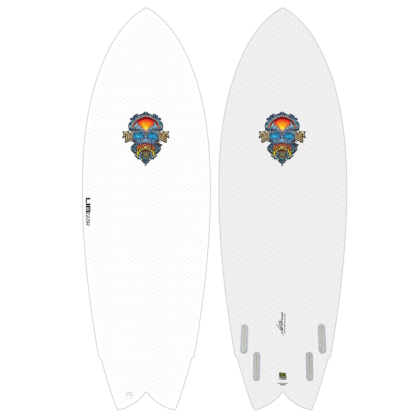 Libtech Lost RNF Retro Fish 5'9 Surfboard - FCSII Fin System Compatible - Perfect for Small Waves & Retro Surfing Style