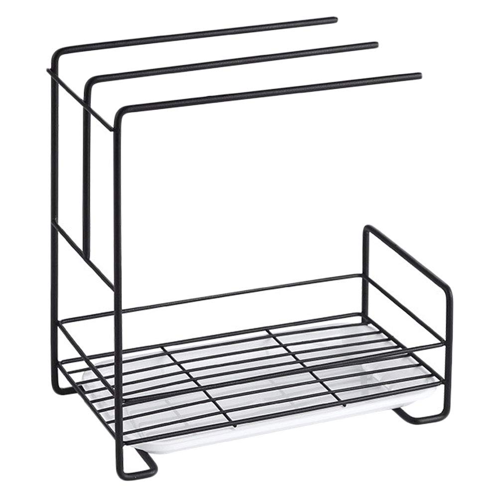 DOITOOL Stainless Steel Kitchen Sink Organizer - 1PC Dish Drying Rack with Drain Board, Space Saving Countertop Storage Shelf for Utensils, Sponges & Cleaning Supplies | Perfect for Small Apartments & RV Kitchens