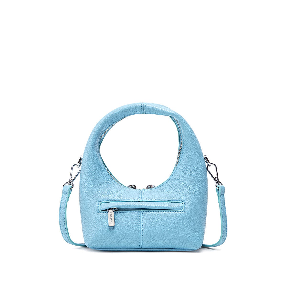 Vegan Leather Crossbody Bag for Women - Light Blue Pebbled Circle Purse | Perfect for Casual Outings, Travel & Everyday Use