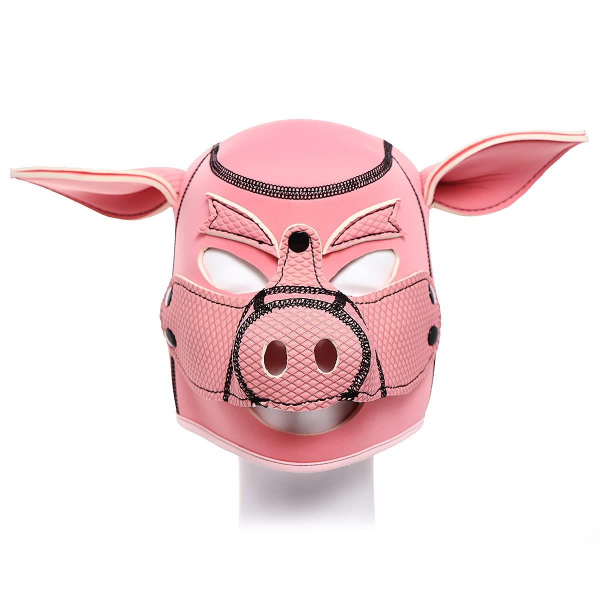 Neoprene Piggy Hood Full Face Mask - Pink Animal Head Costume for Cosplay, Halloween, Parties & Festivals - Soft & Comfortable Piggy Head Masks for Adults & Kids