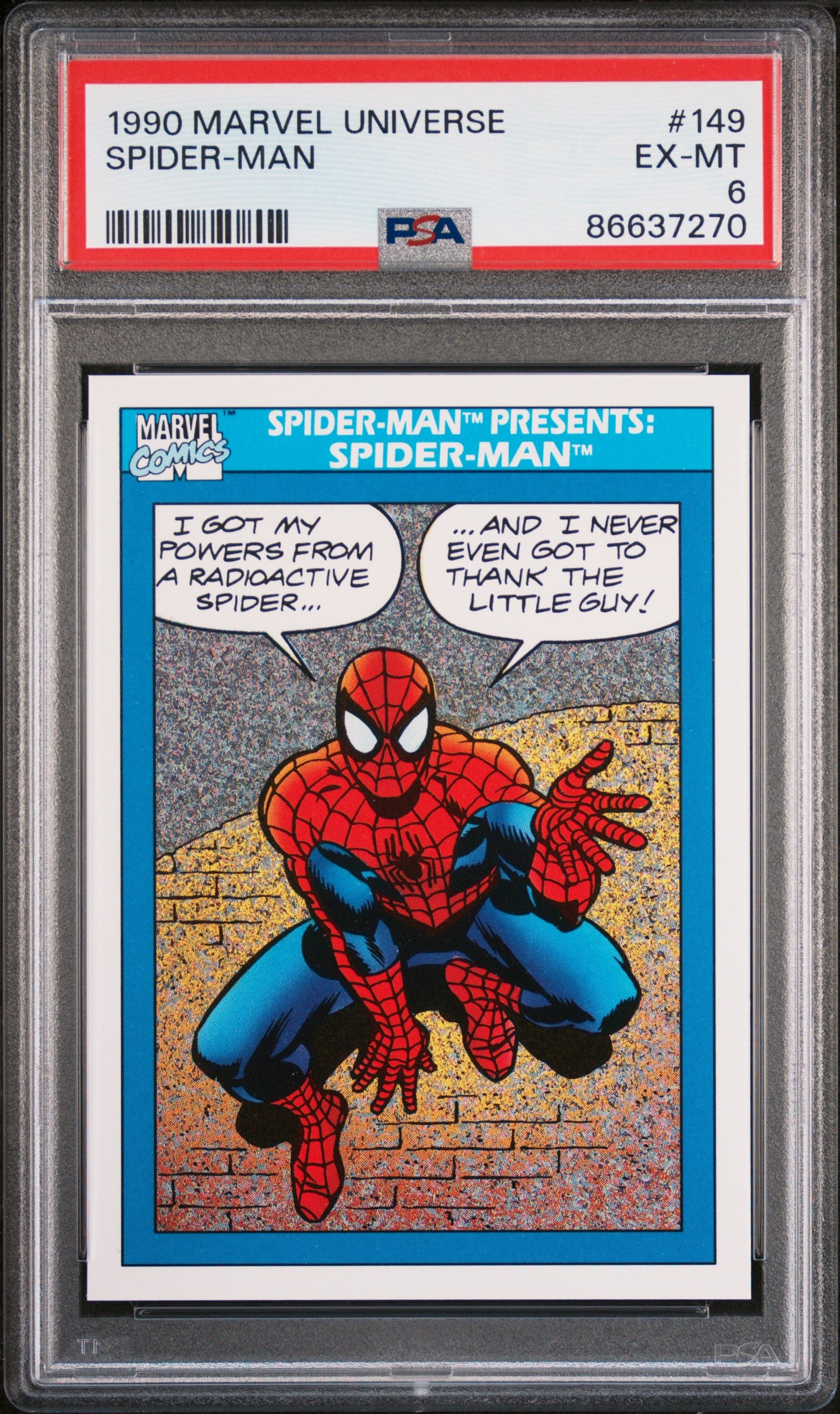 1990 Marvel Universe Spider-Man #149 PSA 6 Graded Comic Book - Collectible for Superhero Fans & Comic Enthusiasts - Perfect for Display, Investment & Nostalgic Gift Giving