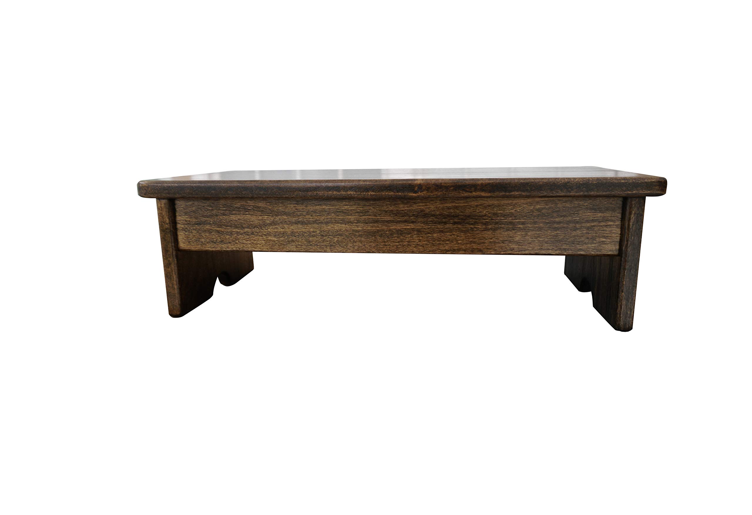 Compact Walnut Stain Bedside Foot Stool - 6 Inch Tall, Handcrafted in USA - Perfect for Living Room, Bedroom & Office Comfort