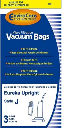 Eureka Style J Vacuum Bags - Compatible with Models 2270, 2271, 2272, 2273, 2900-2920, 61515 & 61515-12 - Perfect for Home Cleaning & Pet Hair Removal