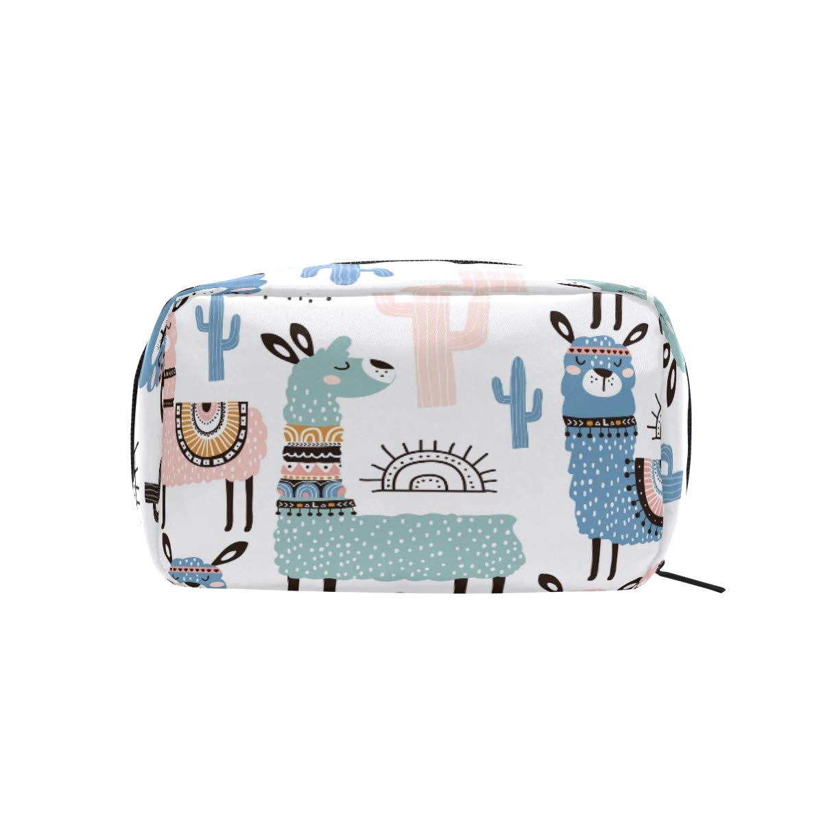 Qilmy Llama Cosmetic Bag - Waterproof Zippered Makeup Organizer for Women & Girls | Travel Toiletry Pouch, Brush Storage Case | Perfect for Travel, Gym, Beach & Daily Use