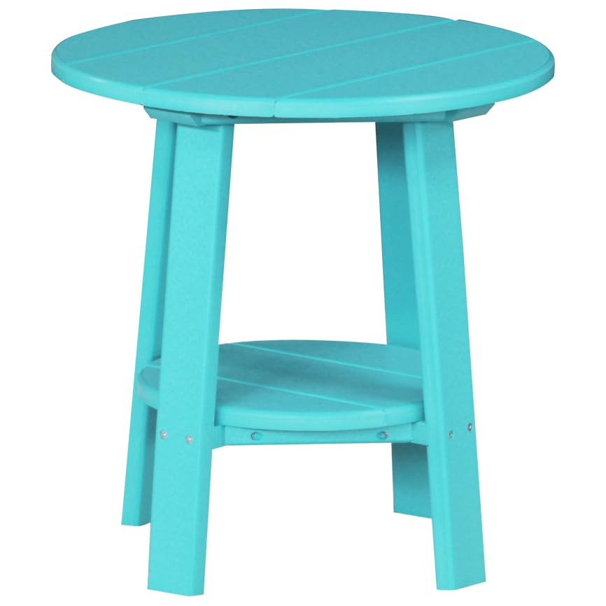 Premium Poly Lumber Deluxe End Table - Weather-Resistant Outdoor Furniture for Patio, Poolside & Garden (Aruba Blue) | Furniture Barn USA
