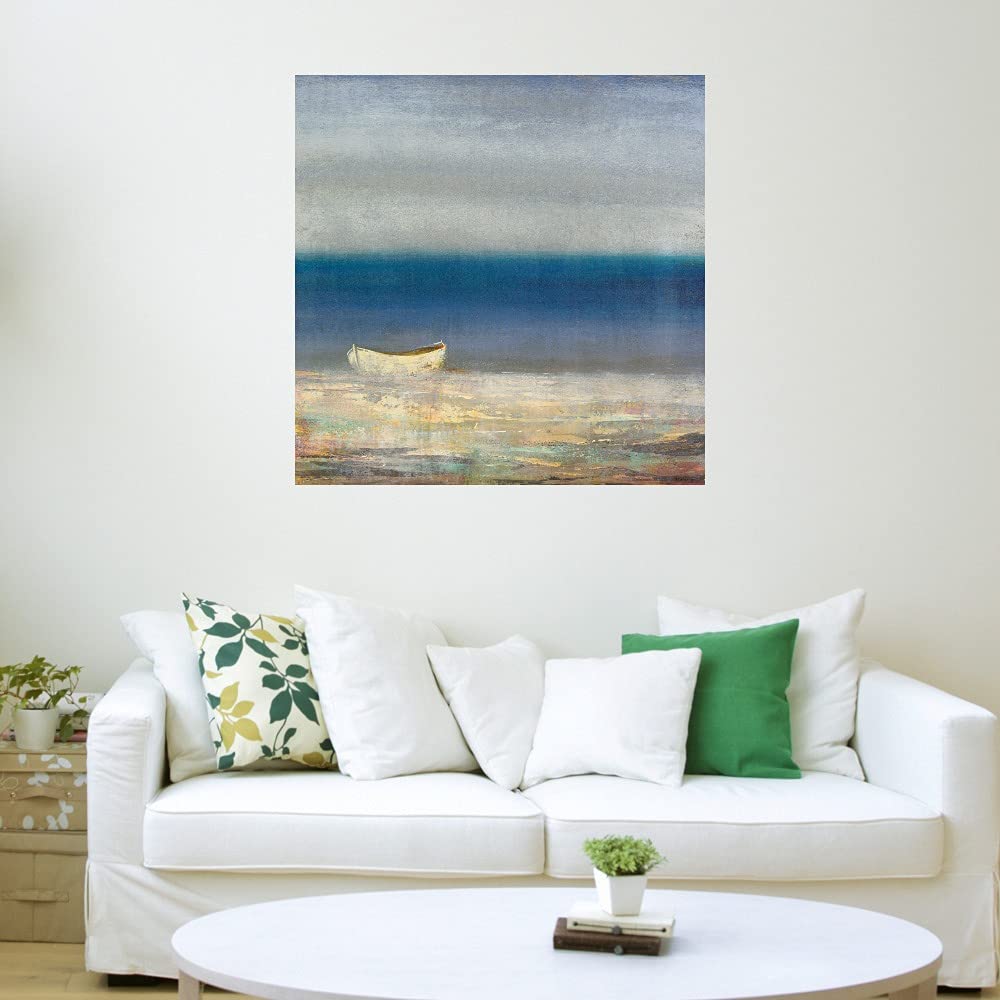 Ocean Art Canvas Wall Decor by Kemp – 22x22 Inch Ready to Hang Painting for Living Room, Bedroom, Office & More – Coastal Themed Home Decor for Beach House, Nursery & Bathroom