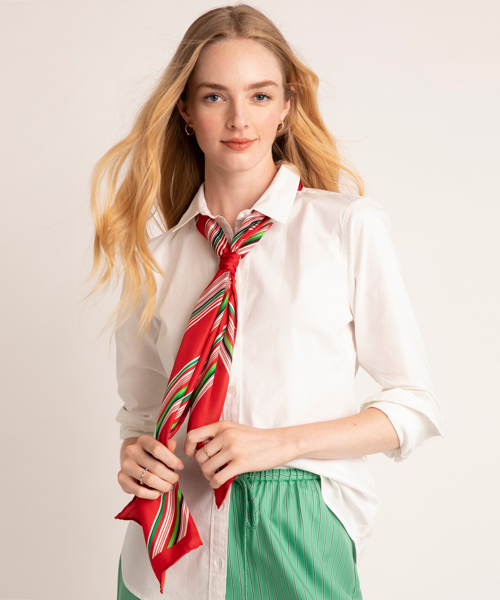 Elegant Ribbon Candy Silk Scarf - Soft & Luxurious Fashion Accessory for Women - Perfect for Parties, Weddings & Everyday Style